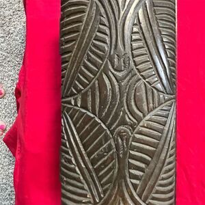 Hand-Carved Wooden Box with Intricate Leaf Design​